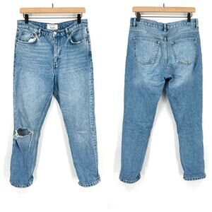Reformation High Rise Blue Jeans Shasta Destroyed Women's Size 28